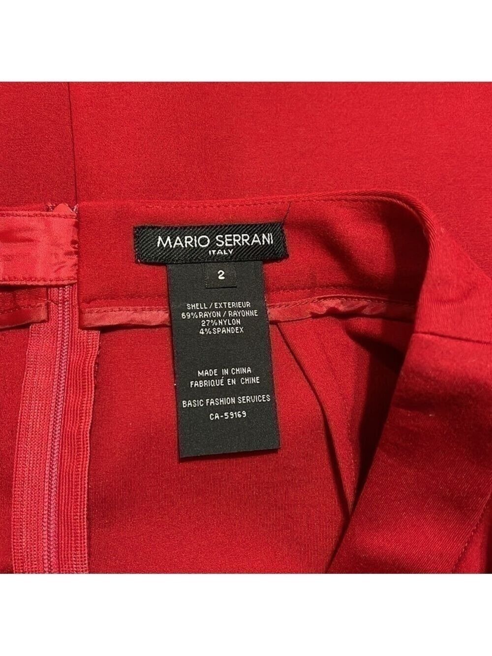 Women’s Red Pencil Skirt Size 2 True Red, Stretchy, Made in Italy, NWOT! - Picture 4 of 5
